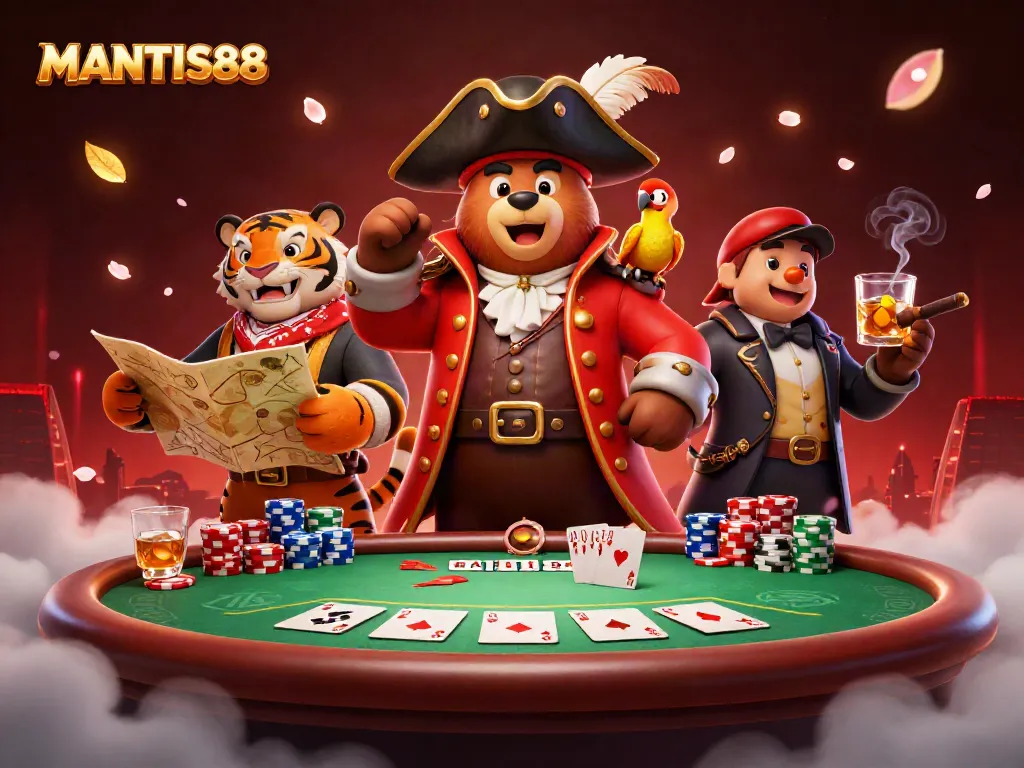 Experience thrilling action with MANTIS88's vibrant casino adventure featuring dynamic characters and game elements.