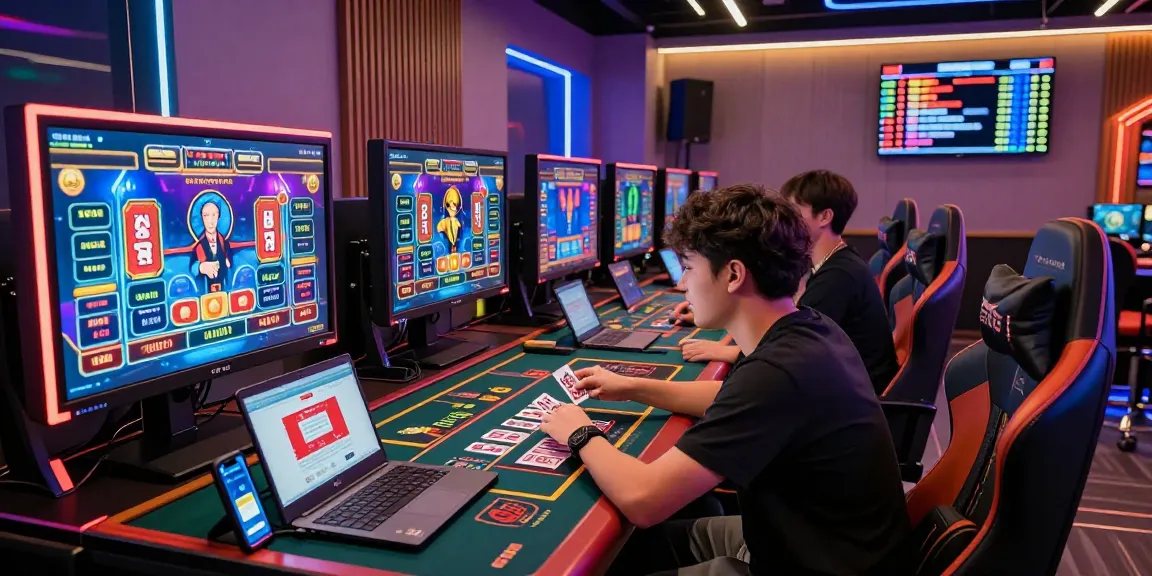Excited gamer at red88 live casino with dealer and dynamic betting options.
