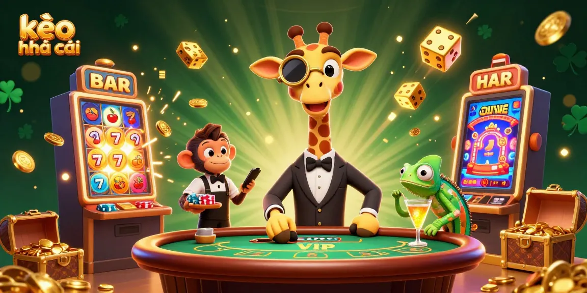 Experience kèo nhà cái excitement with high-roller giraffe and dynamic casino action in a vibrant scene.