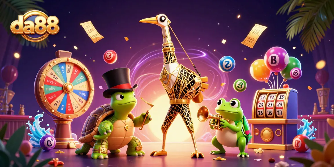 Experience the excitement of da88 with dynamic lottery games, vibrant characters, and casino elements.