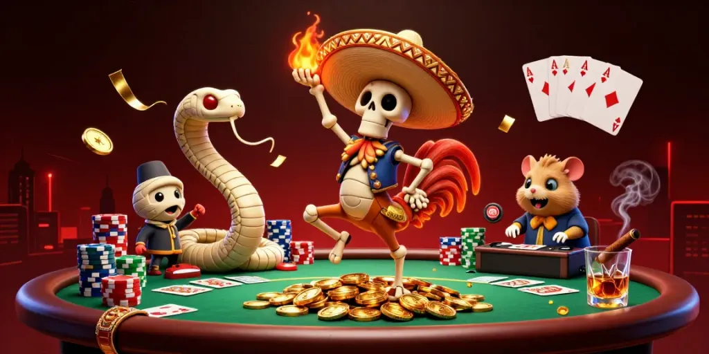 Experience the excitement of luxury111 with a lively scene featuring festive characters and vibrant casino elements.
