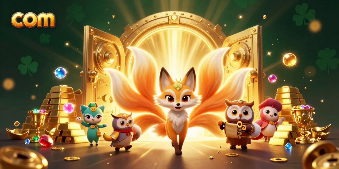 Experience winning in the vibrant com casino realm with a mystical and colorful 3D scene.