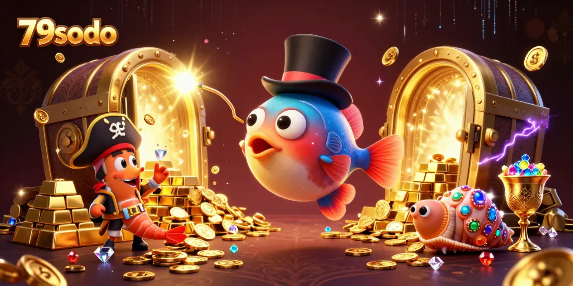 Engage with 79sodo's vibrant casino scene as characters attract riches in a thrilling 3D illustration.