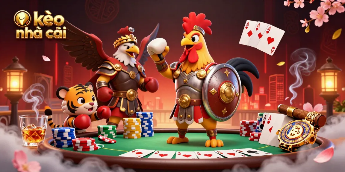 Experience exciting kèo nhà cái action with colorful poker chips and cards in a dynamic scene.