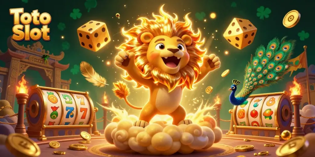 Merayakan kemenangan dengan Toto Slot di slot penuh warna dan simbol keberuntungan.