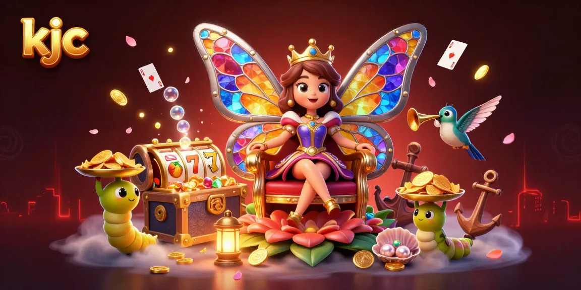 KJC engages players with its vibrant casino experience featuring stunning visuals of games and treasures.