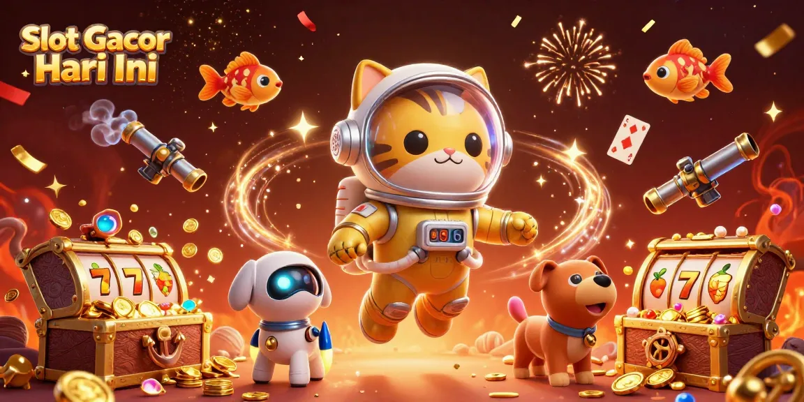 Experience exhilarating wins with Slot Gacor Hari Ini featuring vibrant casino elements and playful characters.
