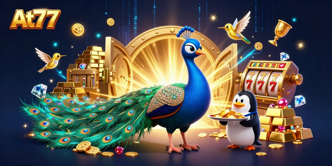Experience the thrill of winning at At77 with animated casino characters and vibrant game elements.