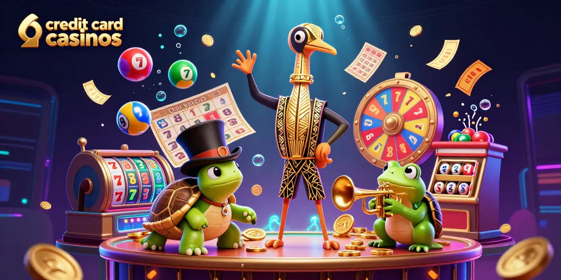 Experience thrilling action at credit card casinos with lively characters and dynamic gambling elements.
