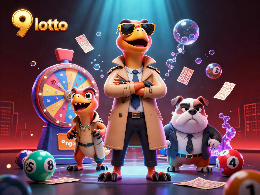 Experience the thrill of 9 lotto with playful raptors at the lottery lounge.