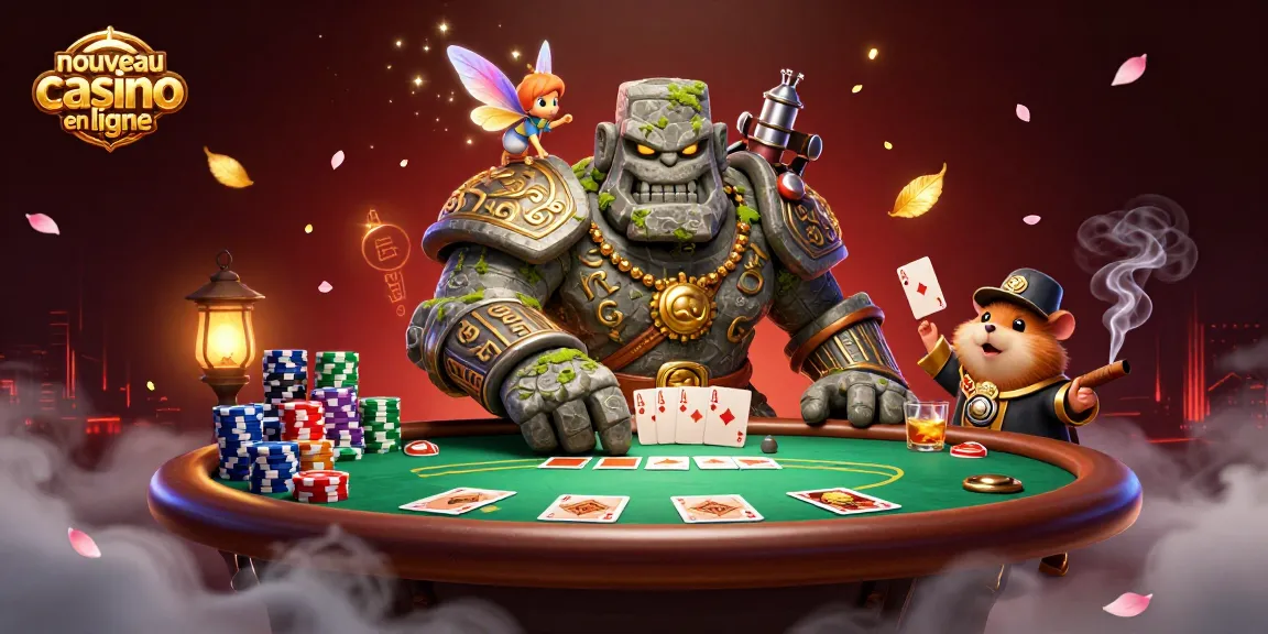 Découvrez le monde vibrant des nouveaux casinos en ligne avec un golem magique et un chevalier hamster.