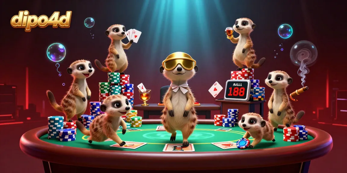Win big at dipo4d with an engaging 3D meerkat casino scene.
