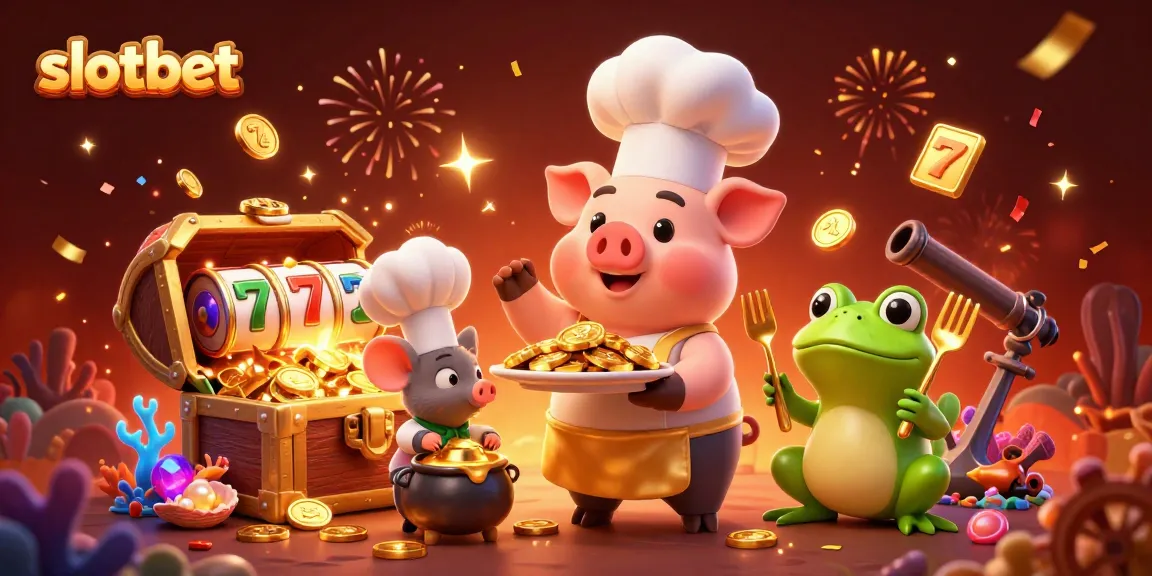 Join the excitement of slotbet with a golden feast of coins and vibrant casino elements.