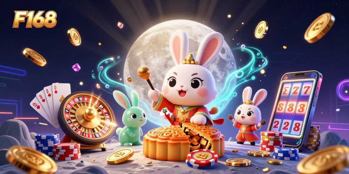 F168 offers gaming thrills with a moon rabbit fortune theme and dynamic casino elements.