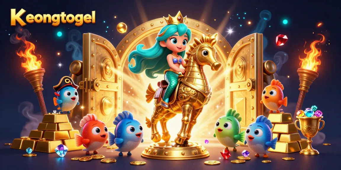 Play thrilling games at keongtogel while surrounded by treasures and vibrant underwater characters.