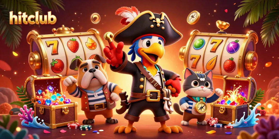 Engage in exciting casino adventures at hitclub surrounded by vibrant slot reels and colorful elements.