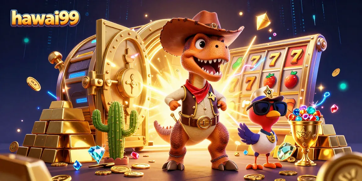 Experience the excitement of hawai99 with vibrant 3D casino characters and wealth elements.