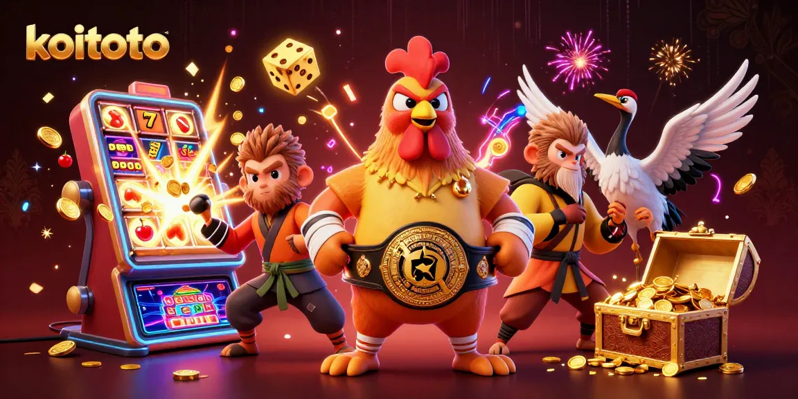 Menangkan jackpot di koitoto dengan mesin slot yang menggelegak dan karakter kartun kasino menggembirakan.