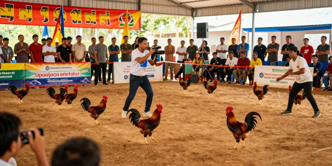Trận đấu đá gà tại GA65 với không khí sôi động và người hâm mộ phấn khích.