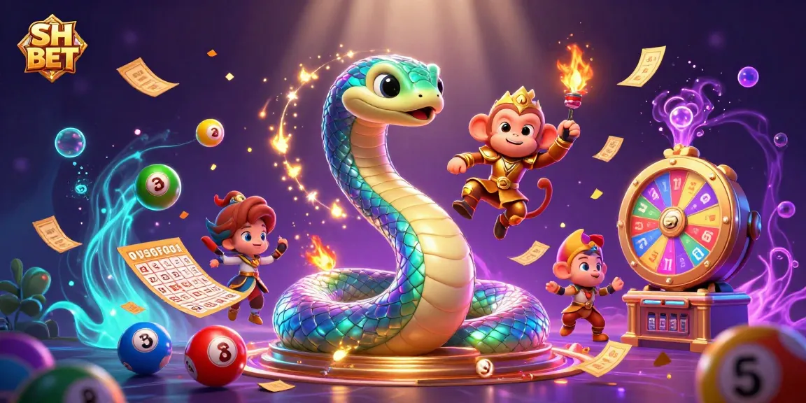 Experience the vibrant world of SH BET with dynamic lottery elements and magical characters.