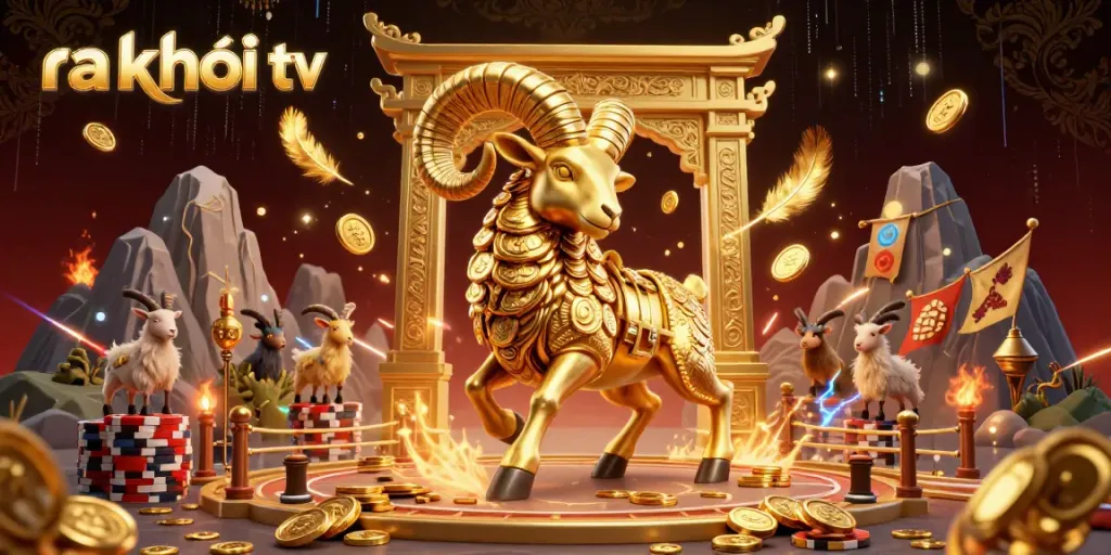 Experience ra khơi tv's thrilling sports betting atmosphere with a golden ram in action.