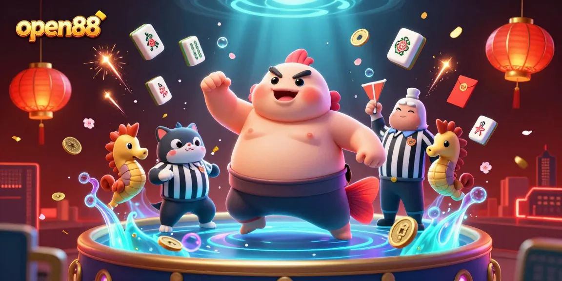 Experience thrilling gaming action at open88 with engaging characters and festive elements.