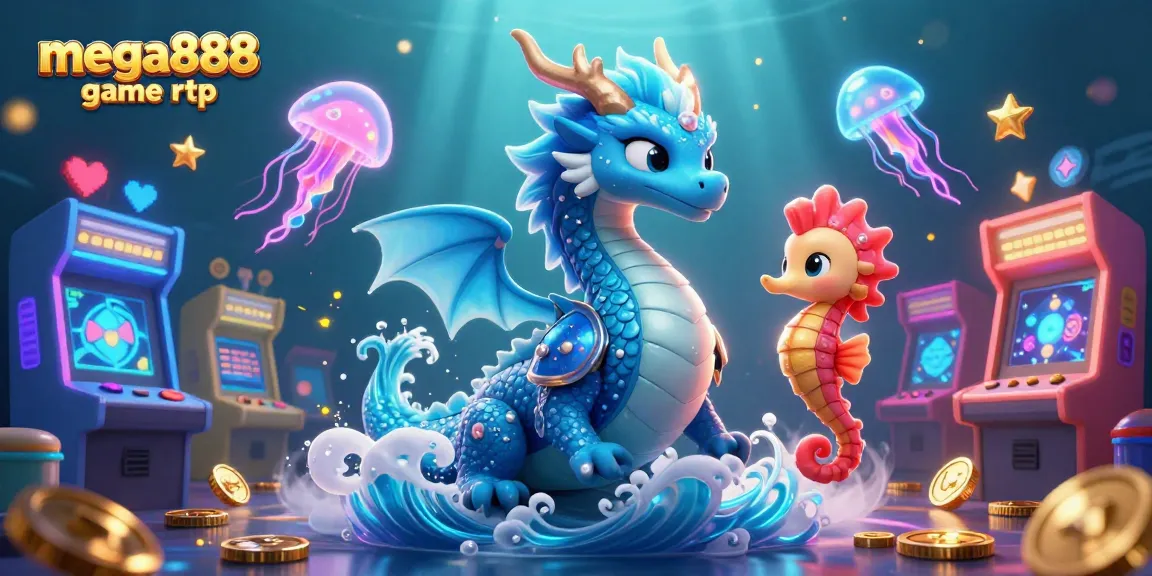 Experience mega888 game rtp with a vibrant underwater scene featuring dragon and jellyfish elements.