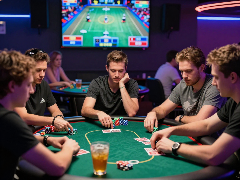 Permainan poker seru di kasino dengan coloksgp dan suasana penuh semangat.