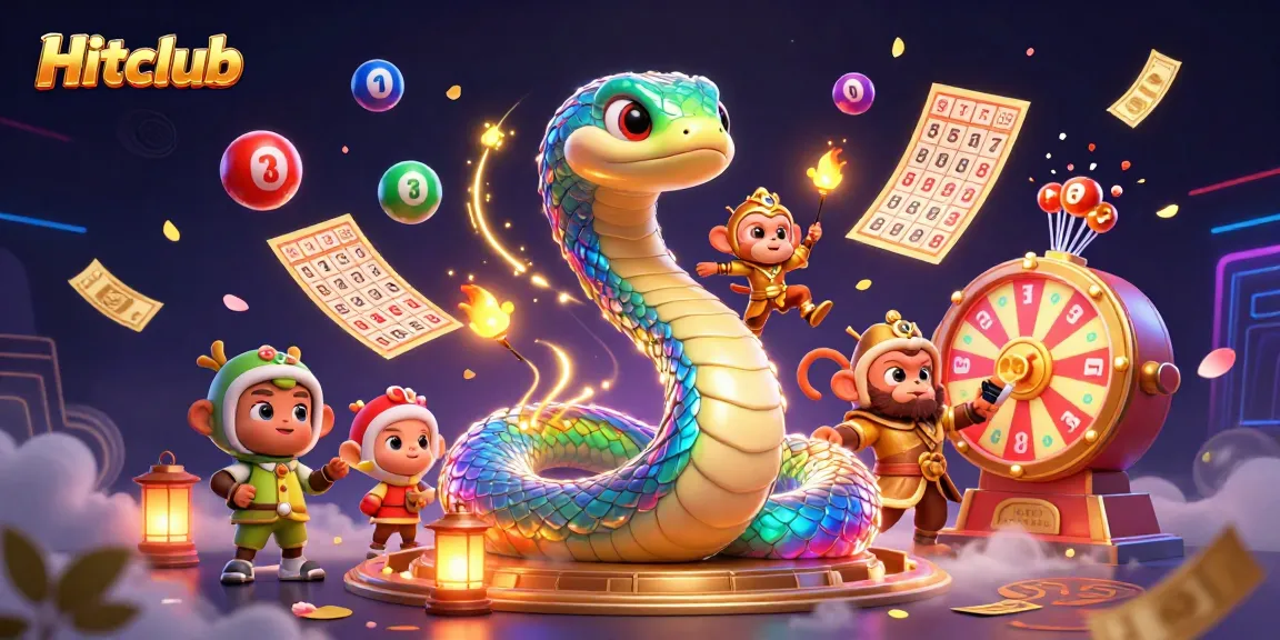 Engage with dynamic Hitclub scenes featuring a colorful jackpot celebration with vibrant lottery elements.