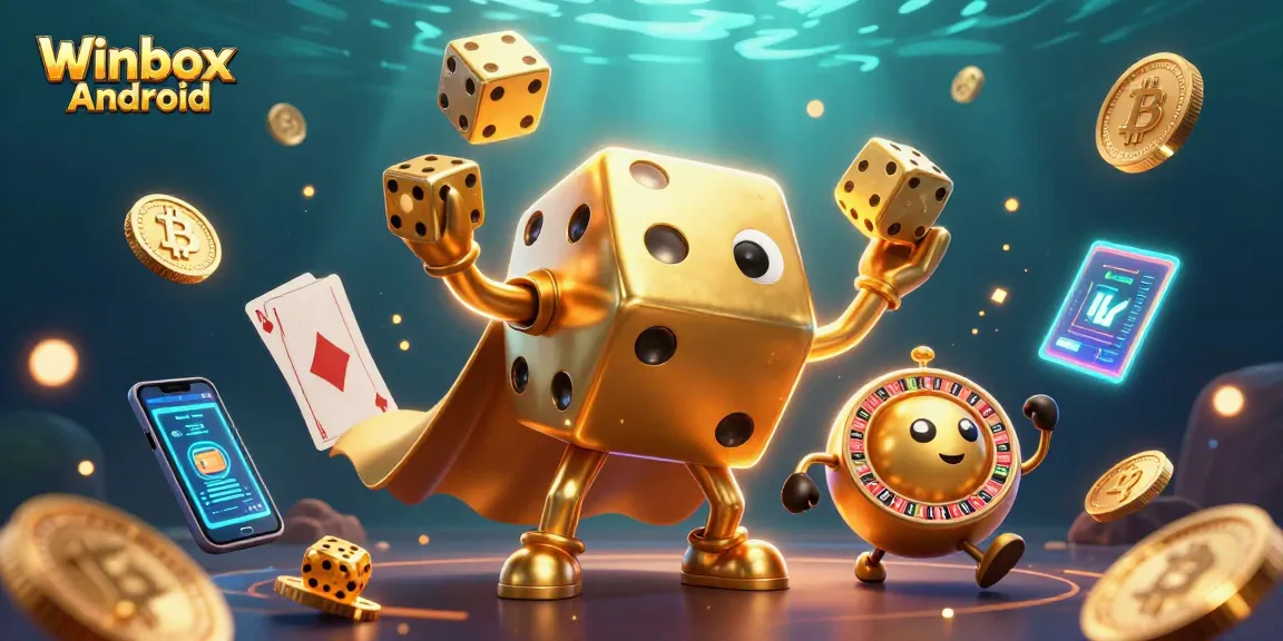 Experience the excitement of Winbox Android with dynamic mobile gaming action and vibrant casino design elements.