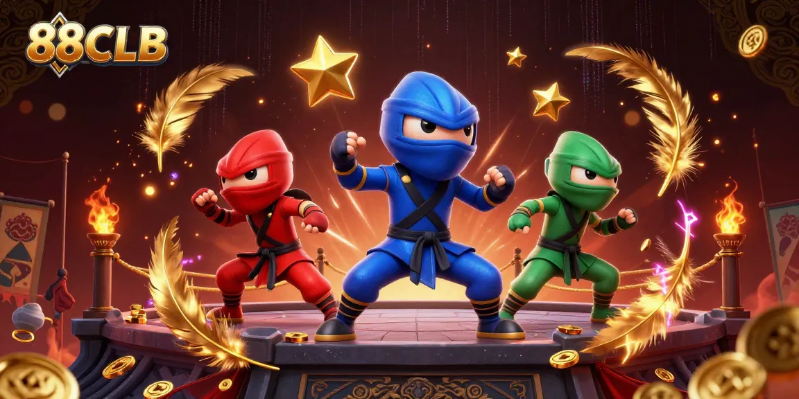 Experience thrilling action with 88CLB's cartoon chameleons in a vibrant gaming arena.