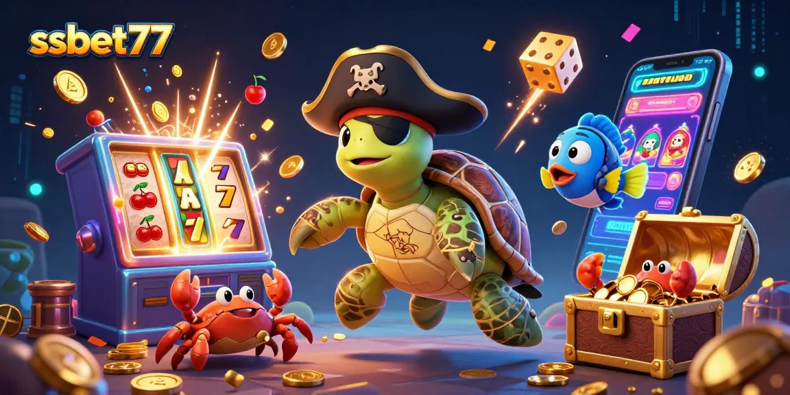 Experience thrilling gaming at ssbet77 with vibrant pirate-themed casino adventure amidst flying jackpots and colorful game elements.