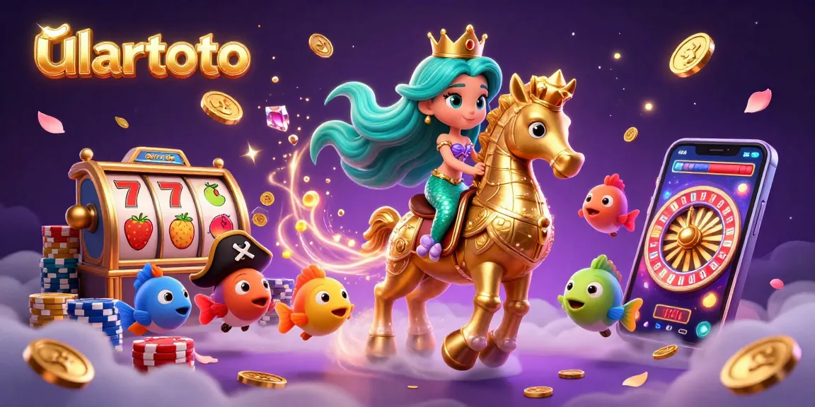 Engage with ulartoto slot games featuring a magical mermaid and vibrant casino elements.