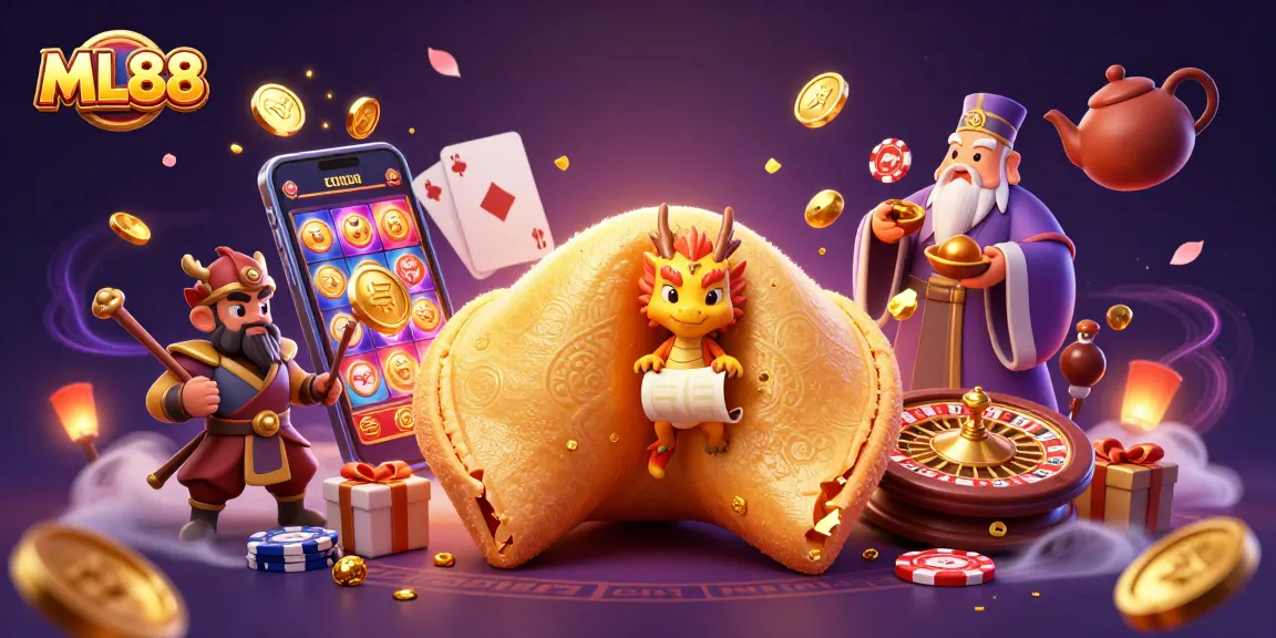 Spin your luck at ML88: gold coins, cards, and dragons in a vibrant casino scene