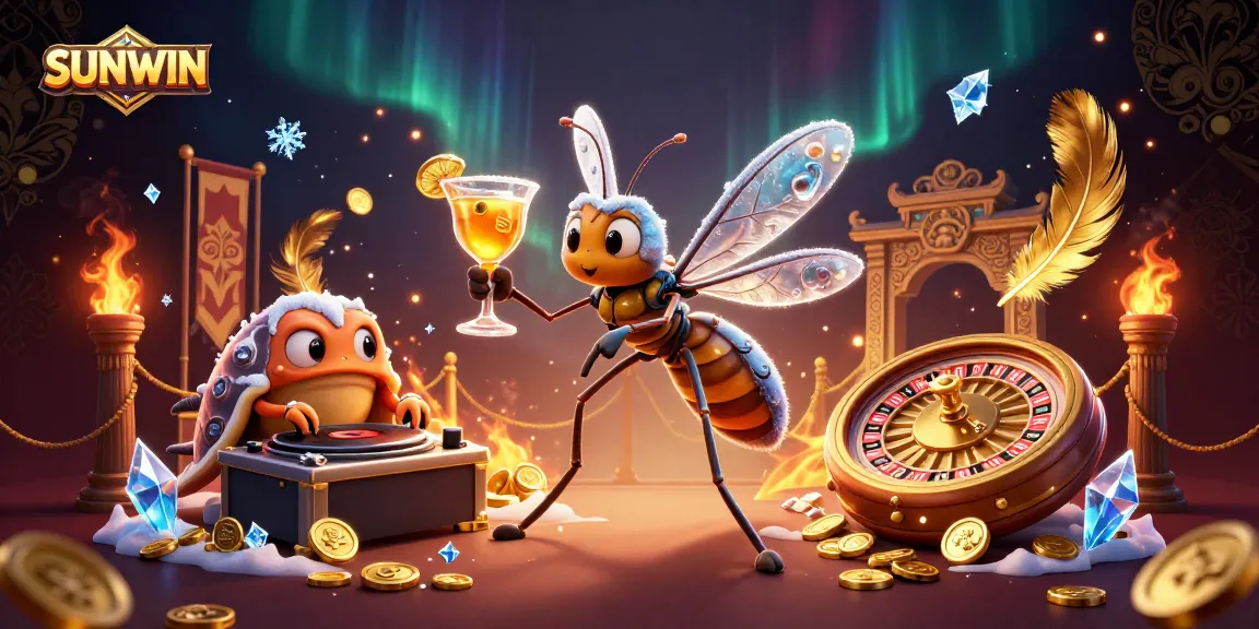 Engage with SUNWIN, featuring a lively casino scene with unique characters and action elements reimagining classic gaming.