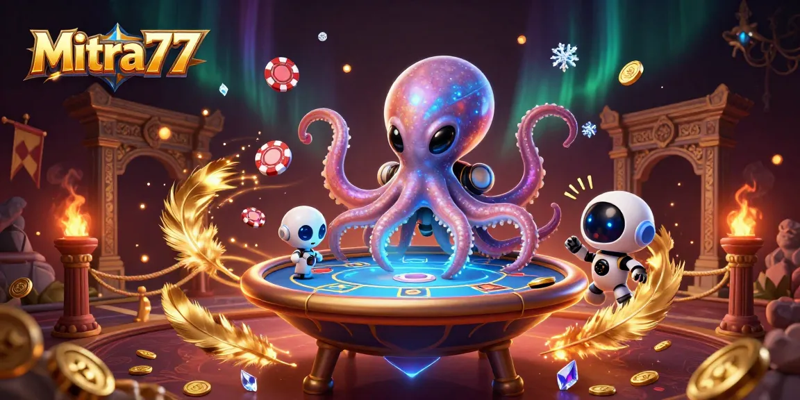 Mitra77 menawarkan keseruan bermain slot dengan tampilan alien dan robot di tabel poker.