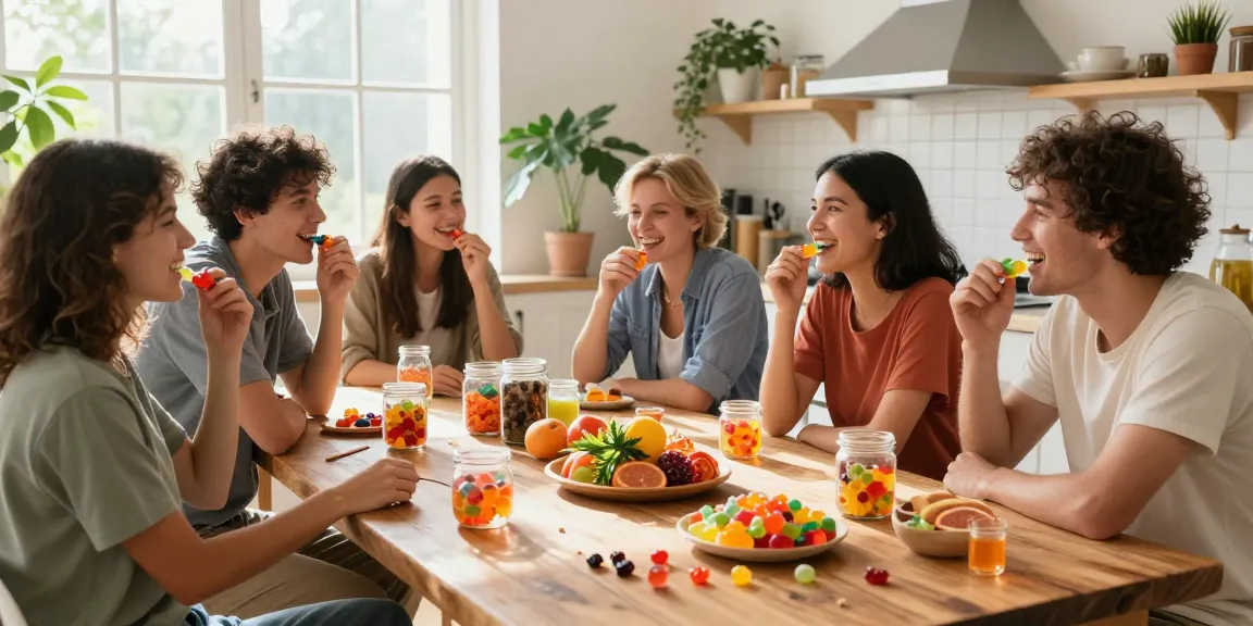 Edibles UK featuring vibrant cannabis-infused gummy candies, reflecting natural wellness and community enjoyment.