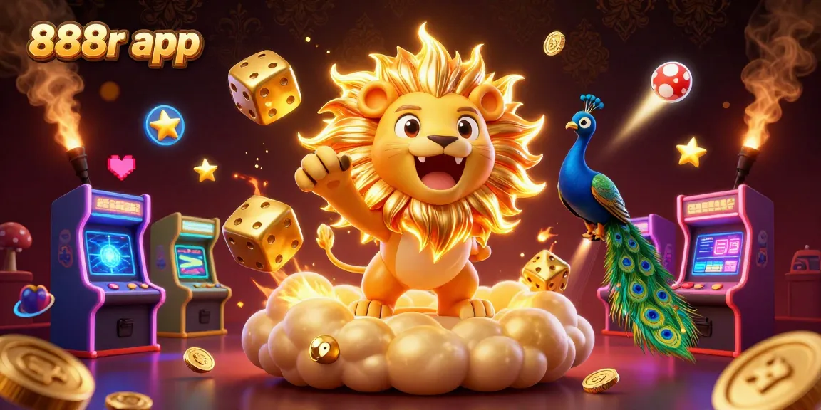 Experience thrilling gaming thrills with the 888r app, featuring lively casino scenes and vibrant 3D design.