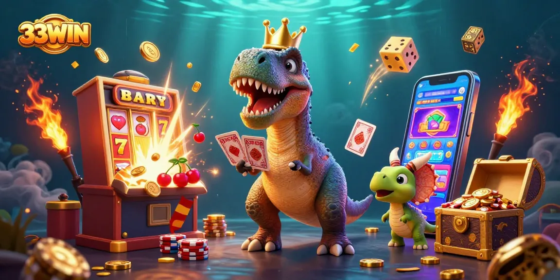 Experience 33WIN's thrilling casino adventure with vibrant characters and dynamic game elements.