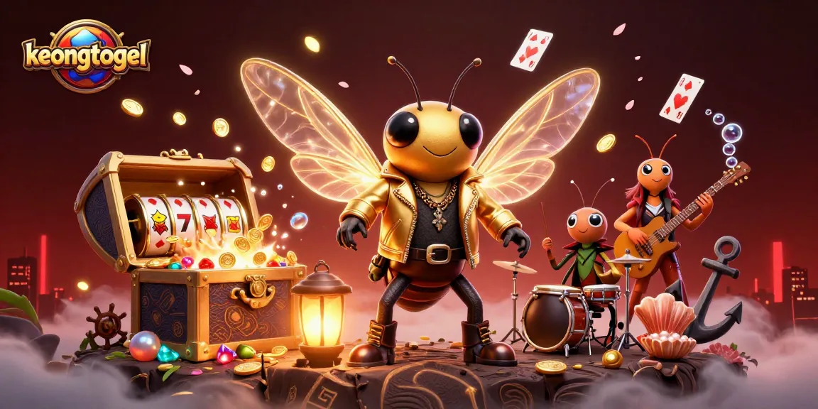 Play interactive slot games with keongtogel featuring animated characters in a vibrant casino scene.