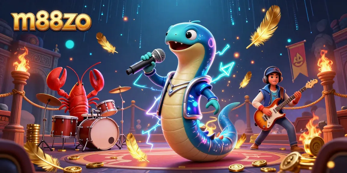 Engage with the underwater casino vibe at m88zo through an energetic performance featuring a DJ eel and band.