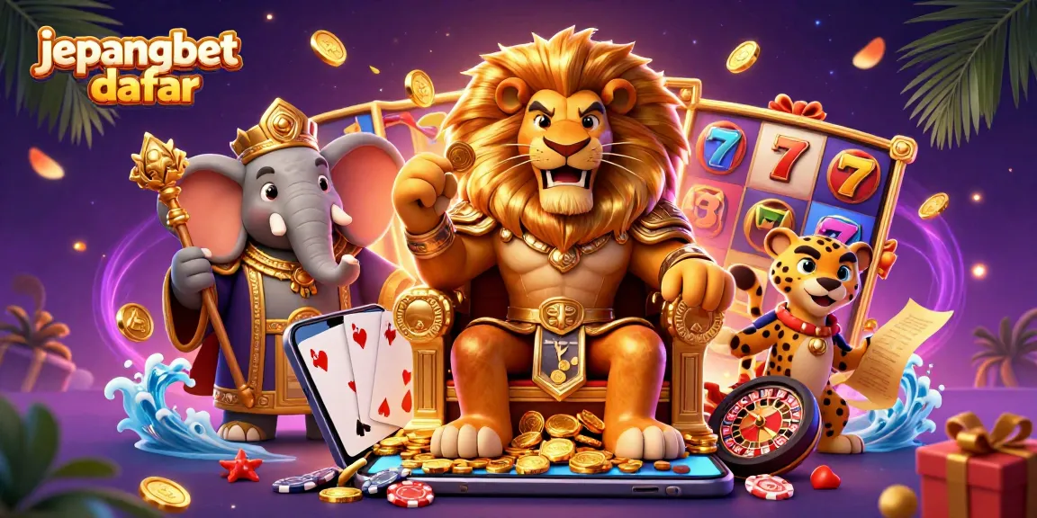 Engage with jepangbet daftar for exciting slot games featuring a lion king and majestic casino elements.