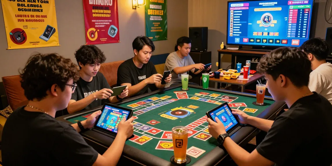 Enthusiastic players enjoying yono games at a vibrant gaming lounge.