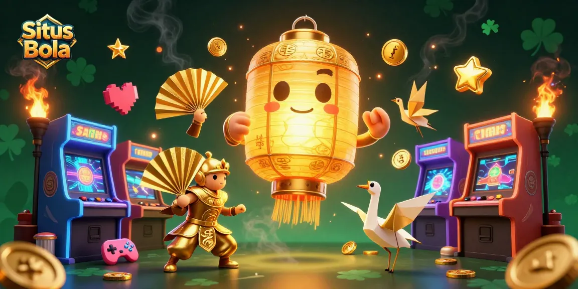 Experience exciting sports betting on Situs Bola with dynamic 3D characters and casino elements.