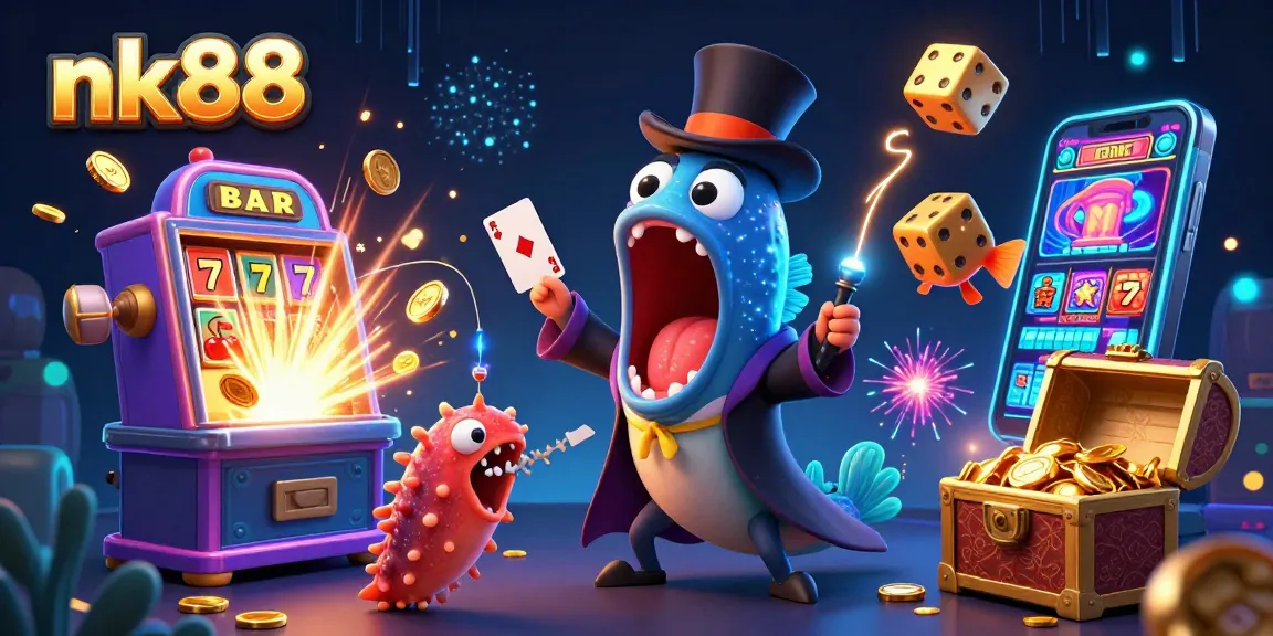 nk88 showcases exciting casino magic with a gulper eel performing tricks, creating a thrilling gambling atmosphere.