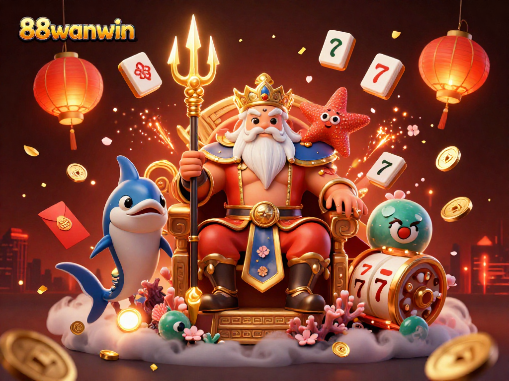 Experience thrilling casino action at 88wanwin with vibrant gaming elements and lively scenes.