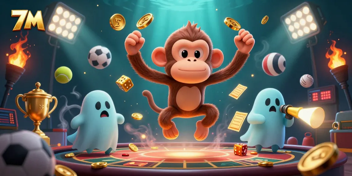 Track golden odds and stats with 7M in this vibrant casino illustration.