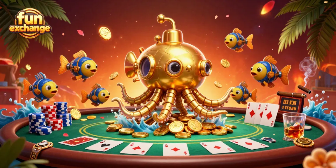 Engage with the fun exchange experience through immersive casino elements and gold coins.