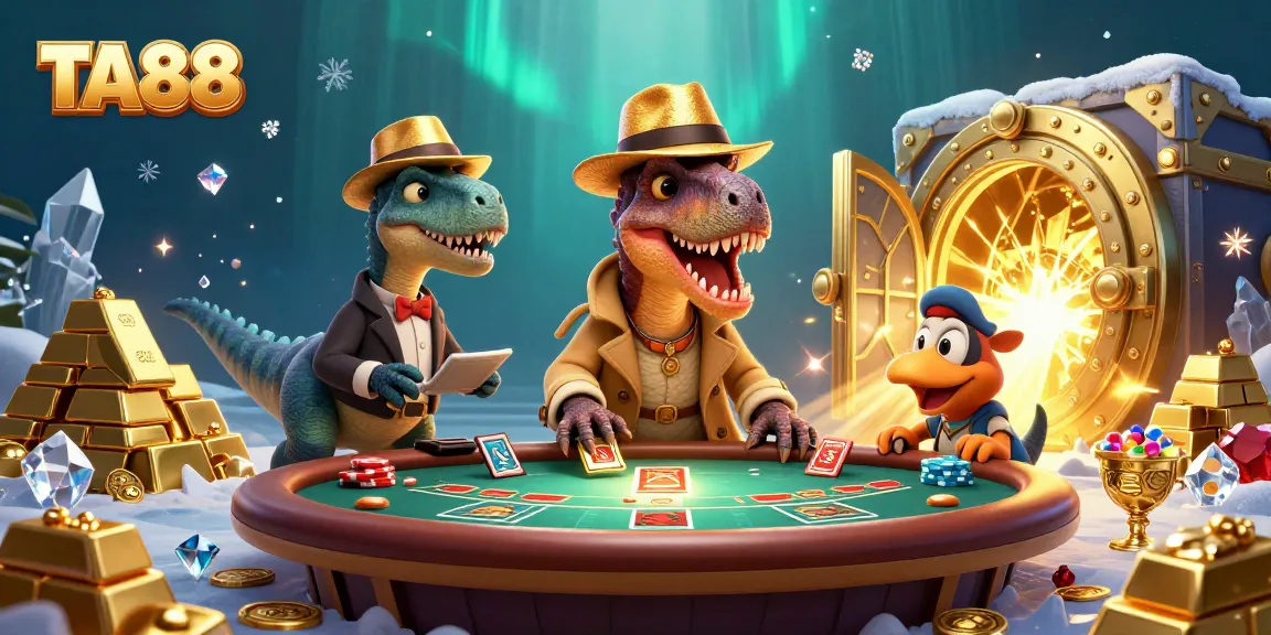Experience fun at TA88's blackjack table in a vibrant 3D casino scene.