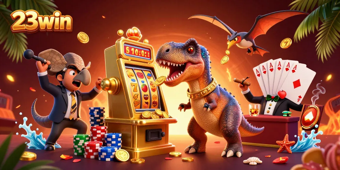 Experience the thrilling jackpot action of 23win with vibrant characters and dynamic casino elements!